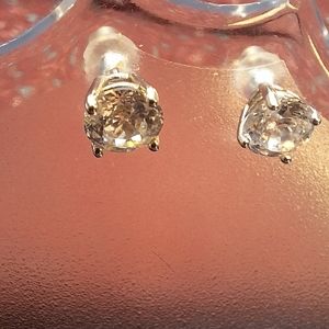 Vintage Jacmel JCM Sterling Silver CZ Stud Earrings  925